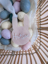 Printed Easter bunny shaped tag