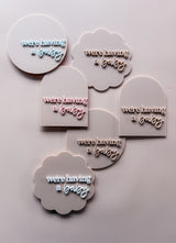 "We're having a baby" double layered acrylic pregnancy announcement plaque