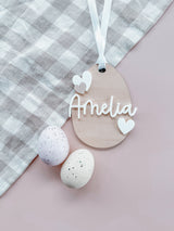 Easter egg tag with acrylic name and image