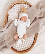 Oval crescent moon and stars baby announcement plaque