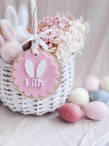 Scalloped round Easter tag