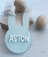 Printed Easter bunny shaped tag