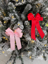 Christmas ribbon bows - with tag