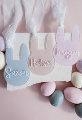 Printed Easter bunny shaped tag