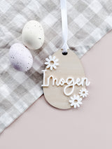 Easter egg tag with acrylic name and image
