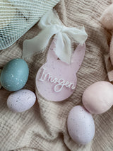Printed Easter bunny shaped tag