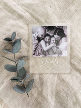 Frosted acrylic "polaroid" photo fridge magnet