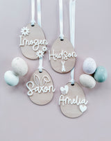 Easter egg tag with acrylic name and image