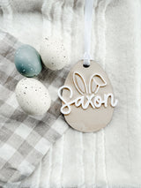 Easter egg tag with acrylic name and image