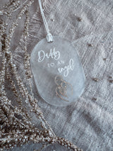 “Daddy to an angel” Oval Christmas memorial angel bauble