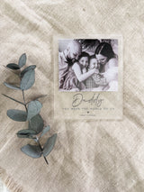 Frosted acrylic "polaroid" photo fridge magnet
