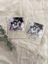 Frosted acrylic "polaroid" photo fridge magnet