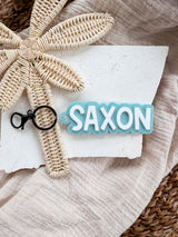Double layered name bag tag