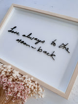 Traced handwriting frame