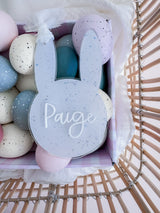 Printed Easter bunny shaped tag