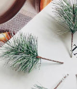 Pine bunch add-on for stockings - snowy pine