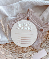 Moon and stars baby birth announcement plaque