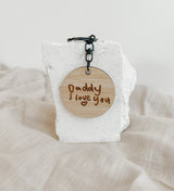 Bamboo keyring with handwritten engraved wording and rose gold, gold, silver or black clasp