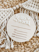 Moon and stars baby birth announcement plaque