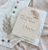 “And then there were ...” pregnancy announcement plaque