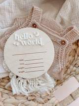 Moon and stars baby birth announcement plaque