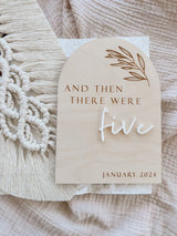 “And then there were ...” pregnancy announcement plaque