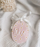 Printed Easter egg shaped tag