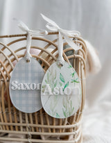 Printed Easter egg shaped tag