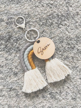 Macrame rainbow bag tag