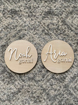 First and middle name birth announcement plaque