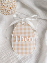 Printed Easter egg shaped tag