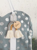 Macrame rainbow bag tag