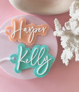 Double layered name bag tag