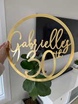 Round hoop cut-out sign