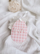 Printed Easter egg shaped tag