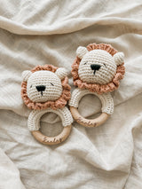 Crochet baby rattle - Lion
