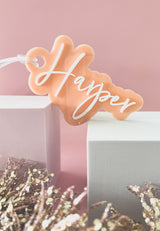Double layered name bag tag