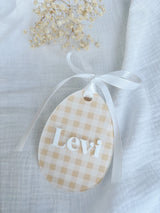 Printed Easter egg shaped tag