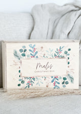 Christmas keepsake box - Holly and greenery frame