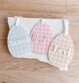 Printed Easter egg shaped tag