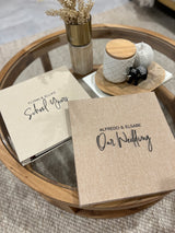 Linen coffee table photo album