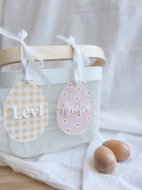 Printed Easter egg shaped tag