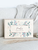 Christmas keepsake box - Holly and greenery frame