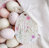 Printed Easter egg shaped tag