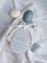 Printed Easter egg shaped tag
