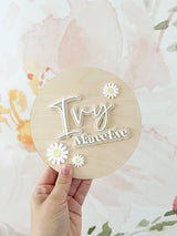 Daisy plaque - double layered acrylic name