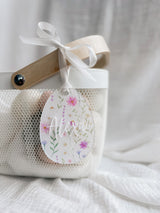 Printed Easter egg shaped tag