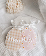 Printed Easter egg shaped tag
