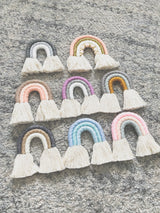 Macrame rainbow bag tag