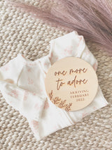 One More To Adore pregnancy announcement plaque